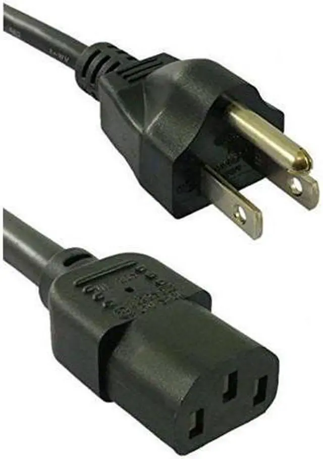 Main image of Standard Computer Power Cord Notebook Power Cord 5ft 18AWG Conductor PC Power Connector - Black