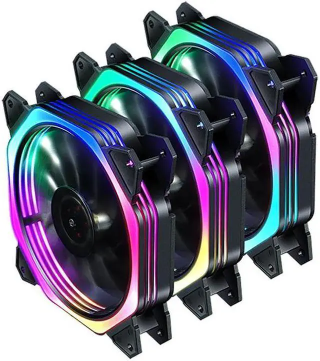 Alt view image 9 of 13 - Case FAN MF12025 Addressable RGB Lighting 120mm 3 Pack Independently-Controlled LEDS, Absorbing Rubber Pads, PWM Static Pressure for Computer Case & Liquid Radiator