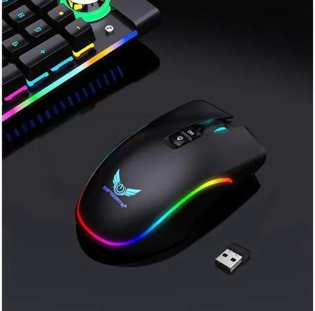 Alt view image 9 of 14 - Wireless Mouse,Ergonomic Hand Grips,4800 DPI,TYPE-C Fast charge,7 Buttons,Fast-Charging,10 millons buttons life,RGB Gamer Desk Laptop PC Gaming Mouse