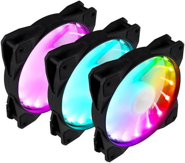 Alt view image 7 of 7 - Cswur ARGB Series Case Fans 120mm Quiet Edition High Airflow Adjustable Colorful PC Case CPU Computer Cooling with Coolers, Radiators System (3pcs)