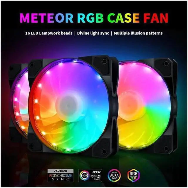 Alt view image 3 of 7 - Cswur ARGB Series Case Fans 120mm Quiet Edition High Airflow Adjustable Colorful PC Case CPU Computer Cooling with Coolers, Radiators System (3pcs)