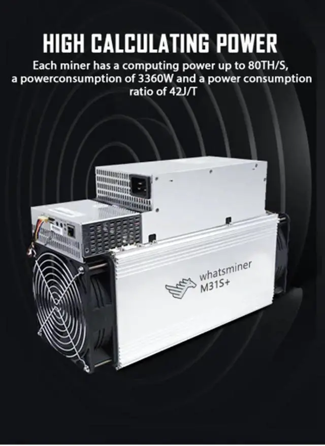 Alt view image 7 of 7 - High Quality Miner Whatsminer M31s+ 80th Bitcoin Algorithm Asic Miner 80T