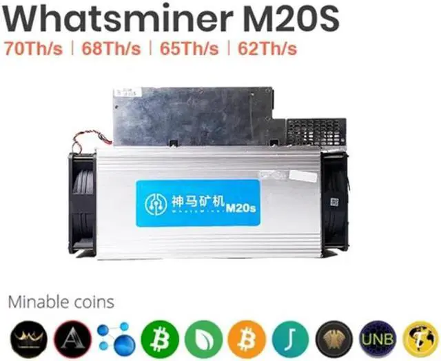 Alt view image 5 of 7 - Microbt Whatsminer M20s 68t Btc Bitcoin Miner 3360W 68th/s PSU Inlcuded