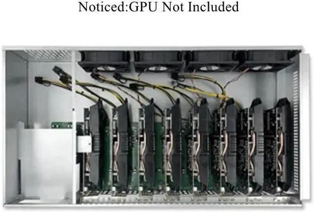 Alt view image 2 of 6 - 8 Cards GPU Miner Graphics Card Frame Rig Rack Case Fit for Mining Eth etc 110v-220v 2000W PSU