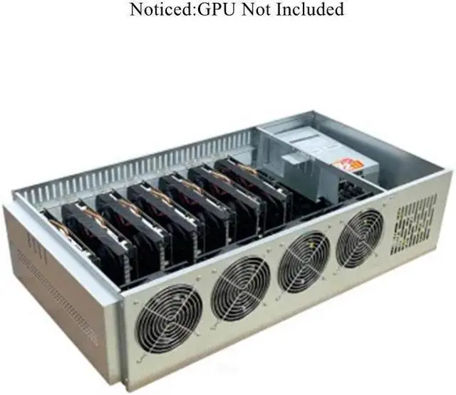 Alt view image 4 of 6 - 8 Cards GPU Miner Graphics Card Frame Rig Rack Case Fit for Mining Eth etc 110v-220v 2000W PSU