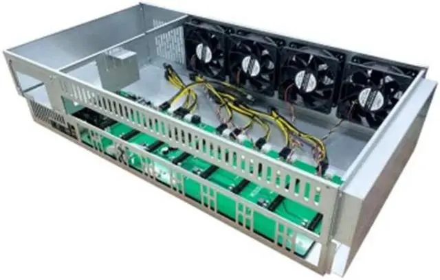 Alt view image 6 of 6 - 8 Cards GPU Miner Graphics Card Frame Rig Rack Case Fit for Mining Eth etc 110v-220v 2000W PSU
