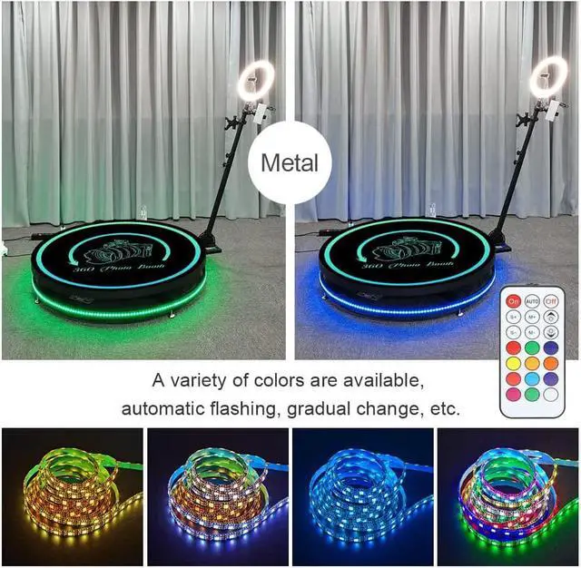 Alt view image 3 of 7 - 115cm 360 photo booth Machine Spinner Automatic Photobooth Video Platform Surround Shooting Equipment Camera Rotating Selfie Spin Degree with Stand Adjustable Christmas Wedding