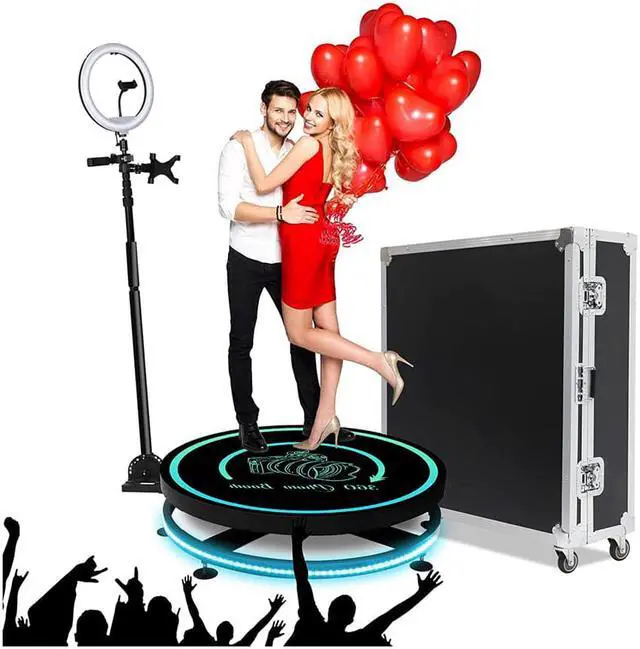 Main image of 115cm 360 photo booth Machine Spinner Automatic Photobooth Video Platform Surround Shooting Equipment Camera Rotating Selfie Spin Degree with Stand Adjustable Christmas Wedding