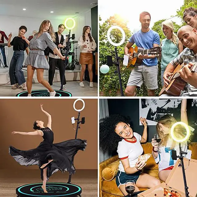Alt view image 6 of 7 - 115cm 360 photo booth Machine Spinner Automatic Photobooth Video Platform Surround Shooting Equipment Camera Rotating Selfie Spin Degree with Stand Adjustable Christmas Wedding