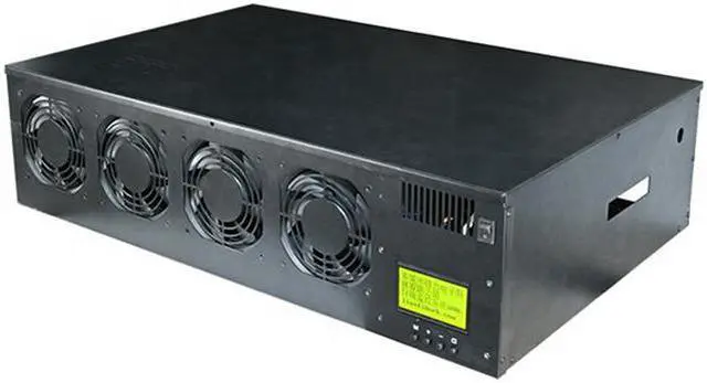 Main image of With RAM PSU SSD Frame gpu rig case server rack silent 8 gpu case with 8 quiet fans and display