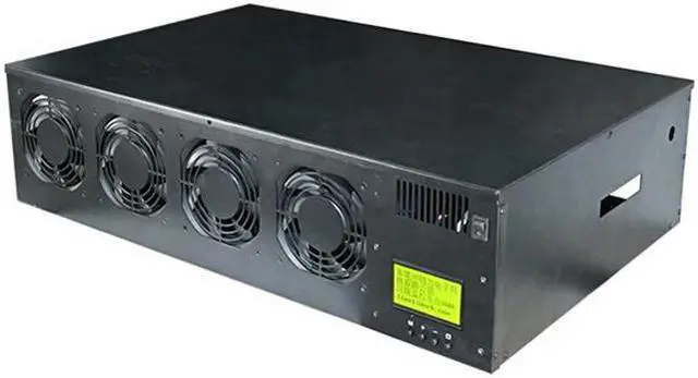 Main image of With RAM PSU SSD Frame Gpu Rig Case Server Rack Silent 8 Gpu Case with 8 Quiet Fans and Display