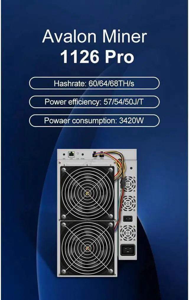Alt view image 5 of 6 - Btc Miner Avalon 1126 PRO 60T Bitcoin Crypto Mining Machine Avalonminer 1126 Pro
