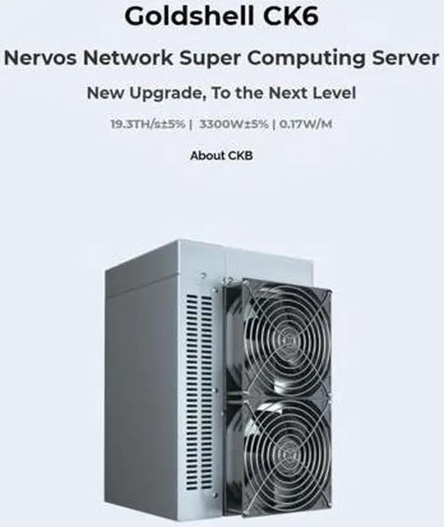 Alt view image 3 of 4 - CK6 Nervos Network Super Computing Server New Upgrade, To the Next Level 19.3H/s±5% | 3300W±5% | 0.17W/M