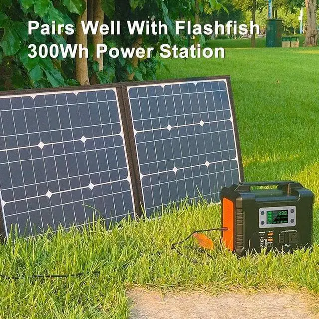 Alt view image 2 of 6 - FlashFish Foldable Solar Panel 18V High Efficience Solar Battery Charger 50W Solar Phone Charger for Outdoor Travel