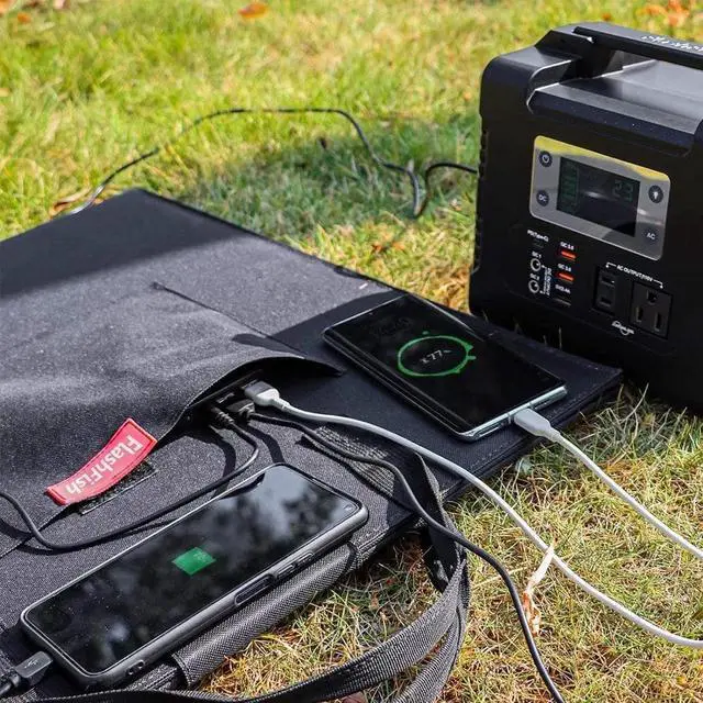 Alt view image 6 of 6 - FlashFish Foldable Solar Panel 18V High Efficience Solar Battery Charger 50W Solar Phone Charger for Outdoor Travel