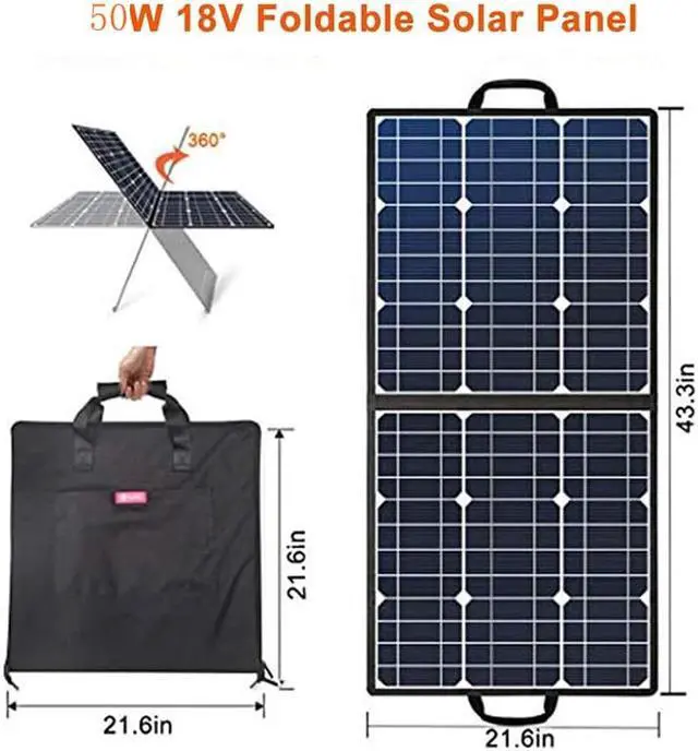 Main image of FlashFish Foldable Solar Panel 18V High Efficience Solar Battery Charger 100W Solar Phone Charger for Outdoor Travel