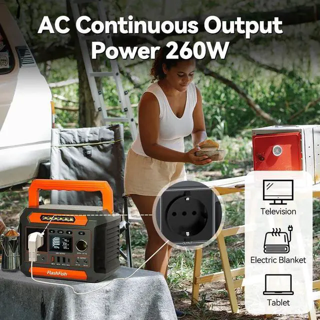 Alt view image 5 of 6 - FF AC 78000mAh Portable Power Station 260W LiFePO4 Battery Portable Power Charging Outdoor Fishing TV CACP Laptops RV