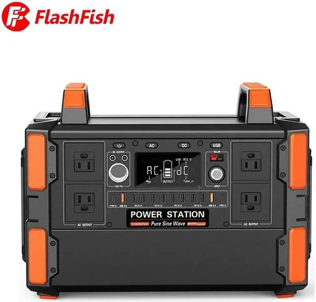 Main image of Flashfish 110V-240V 1048wh Portable Power Station Solar Generator Large Capacity Battery for Home Outdoor Camping RV-110V