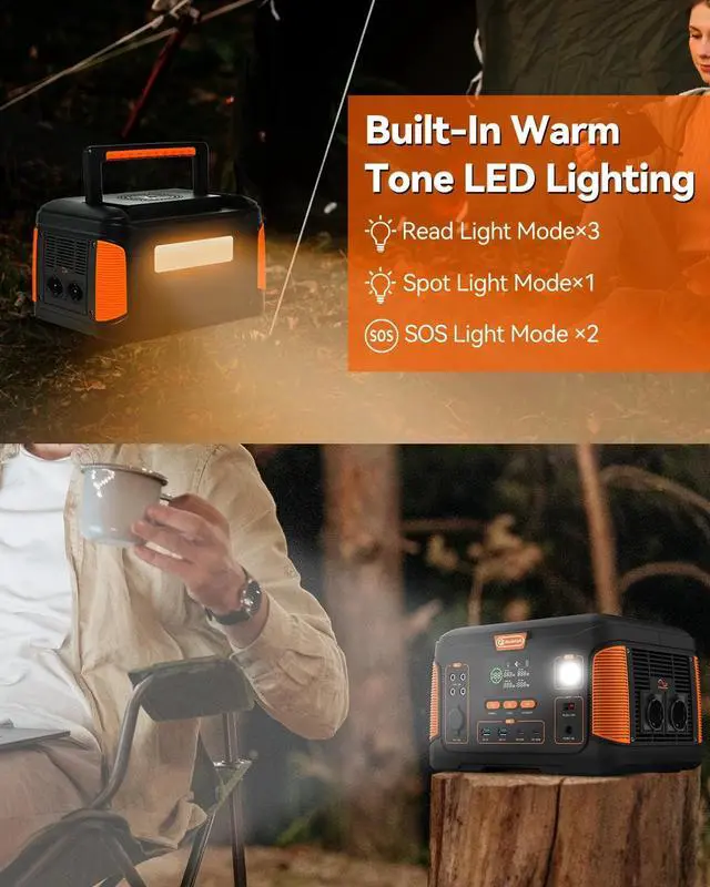 Alt view image 4 of 5 - FF Flashfish 1000W Portable Power Station 932Wh Solar Generator Battery Supply with 100W Solar Panel for Home Outdoor Camping-220V