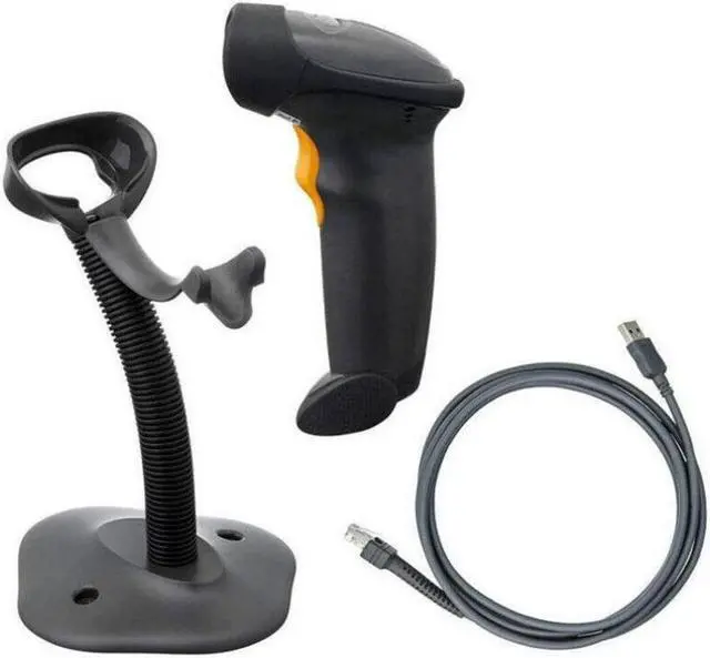 Main image of LS2208-SR20007R-NA Barcode Scanner Reader Kit with USB Cable and Stand All in one box
