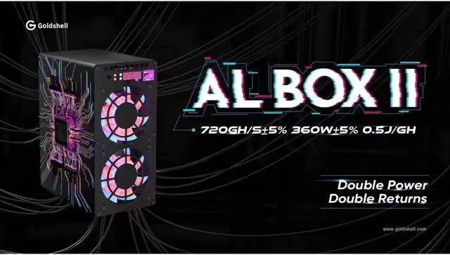 Alt view image 5 of 5 - AL BOX II 720Gh/s 360W ALPH Miner With Power Supply Blake3 Algorithm Alephium Miner AL BOX 2