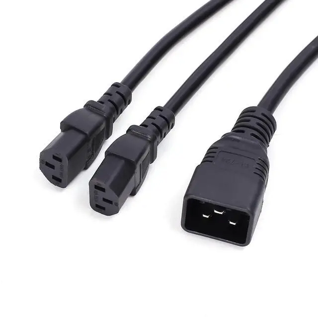 Main image of Minerdoctor Heavy Duty Y Splitter Power Cord Extension,C20 to Dual C13 Power Cord,4.92', 13 AWG