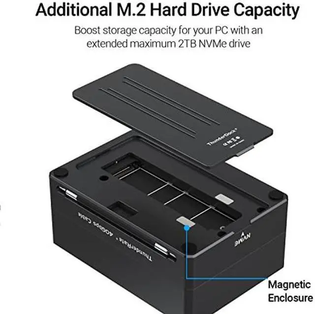Alt view image 5 of 5 - GaN Thunderbolt 3 Dock, JEYI 8-in-1 Dual Thunderbolt 3 Docking Station with NVMe M.2 Expansion, 8K DP,60W PD, USB-A 10Gbps - ThunderDock 7 Ultra