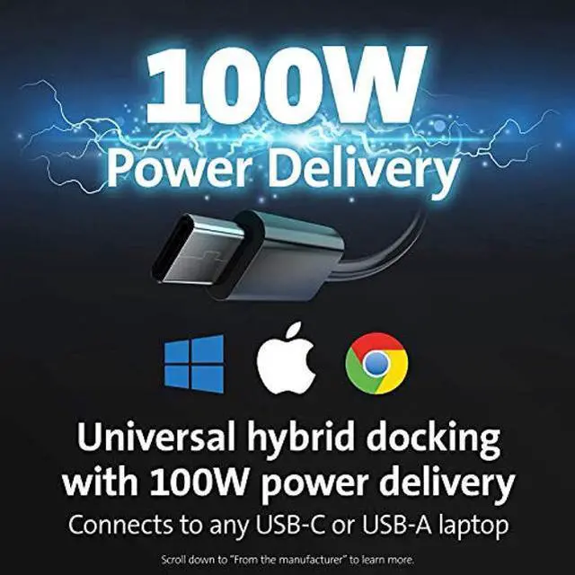 Alt view image 5 of 5 - Kensington SD4780P USB-C and Thunderbolt 3/4 Docking Station for Windows, MacBooks, Surface and Chromebooks - Dual 4K Video, 100W PD (K33620NA)