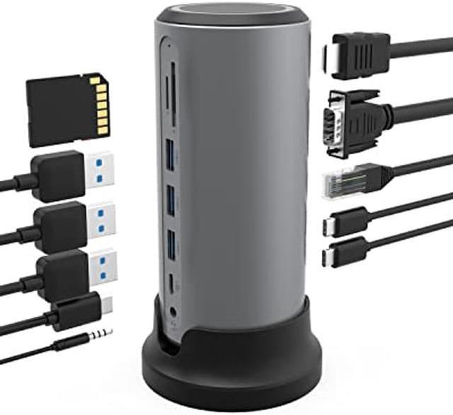 PULWTOP USB C Hub for MacBook, USB C Hub Multiport Adapter with Multif
