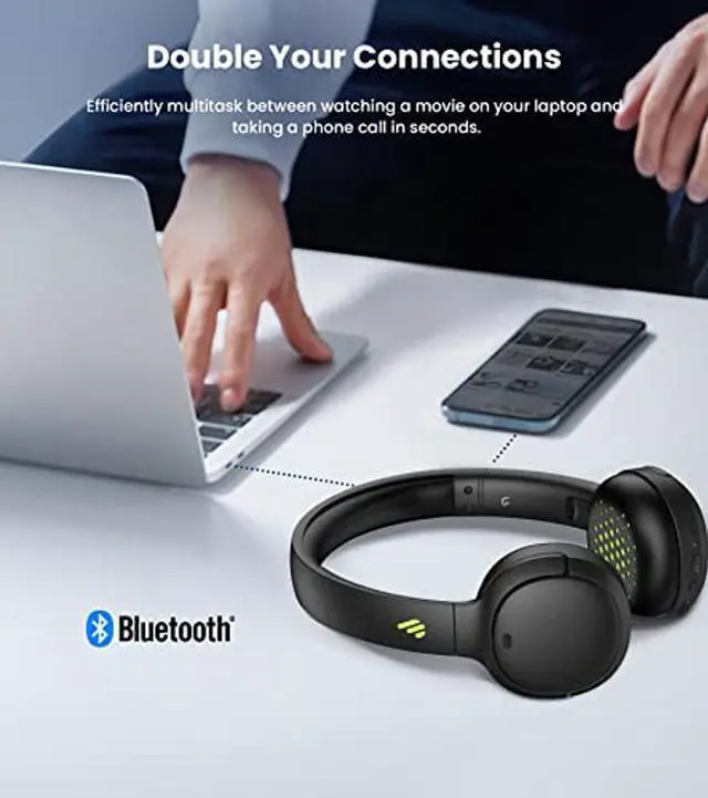 Alt view image 5 of 5 - Edifier WH500 Wireless On-Ear Headphones - Bluetooth V5.2 Lightweight and Foldable Headphones with 40-Hours Music Playtime - Personalize EQ -Fast Charging- Black