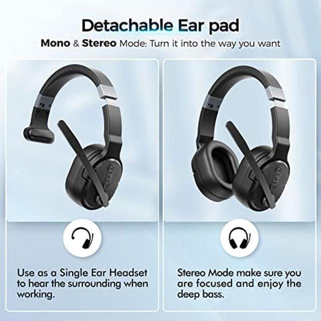 COSMUSIS Bluetooth Headphones Over-Ear, Wireless Headsets