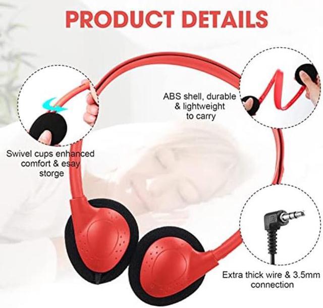 Konohan 32 Pack Headphones Student Headphone Adjustable on Ear