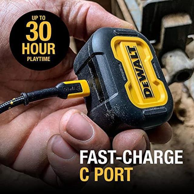 Alt view image 4 of 5 - DEWALT True Wireless Bluetooth Earbuds -- TWS Bluetooth Headphones -- Wireless Earbuds with Type C Charging Case -- Waterproof Wireless Earphones -- Jobsite Pro-X1 Premium Sound for Outdoor Work
