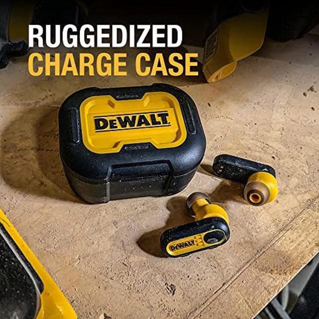 Alt view image 5 of 5 - DEWALT True Wireless Bluetooth Earbuds -- TWS Bluetooth Headphones -- Wireless Earbuds with Type C Charging Case -- Waterproof Wireless Earphones -- Jobsite Pro-X1 Premium Sound for Outdoor Work