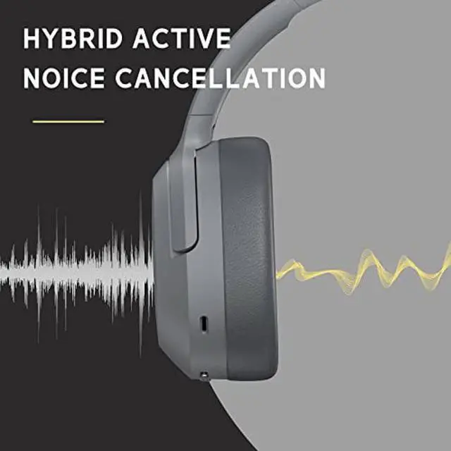 Alt view image 3 of 5 - Edifier W820NB Hybrid Active Noise Cancelling Headphones - Hi-Res Audio - 49H Playtime - Wireless Over Ear Bluetooth Headphones for Phone-Call - Grey