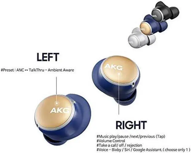 Alt view image 4 of 5 - AKG N400 True Wireless Bluetooth Earphones ANC Canal Type (Navy)