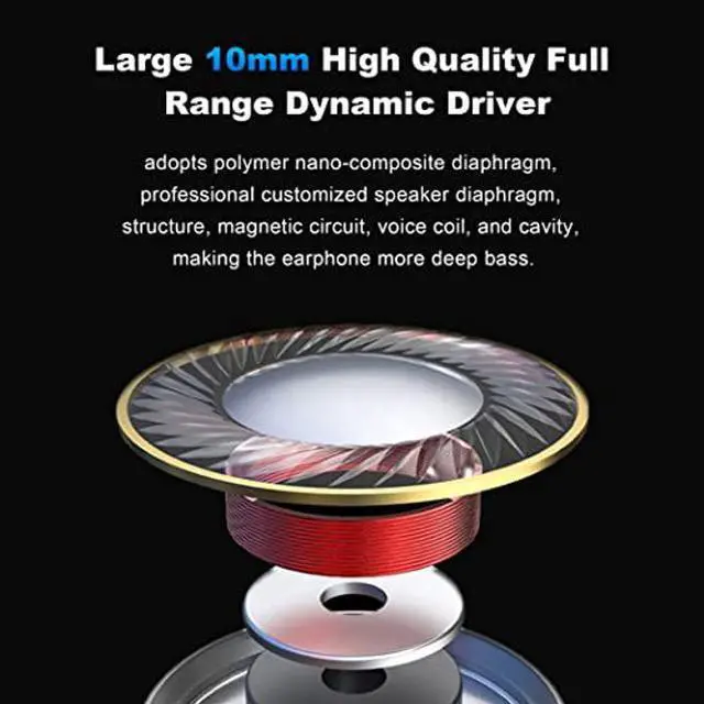 Alt view image 3 of 5 - Hmusic IEM Headphones, HiFi Stereo Wired Earphones, Hi-res Lossless Hybrid DD+BA Drivers in-Ear Earphone, Noise Isolating High Resolution Wired Earbuds with 0.78mm 2Pin Detachable Cable (Without Mic)