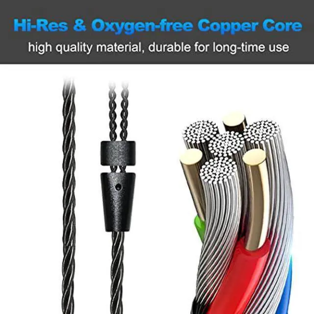 Alt view image 5 of 5 - Hmusic IEM Headphones, HiFi Stereo Wired Earphones, Hi-res Lossless Hybrid DD+BA Drivers in-Ear Earphone, Noise Isolating High Resolution Wired Earbuds with 0.78mm 2Pin Detachable Cable (Without Mic)