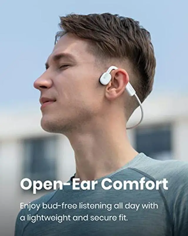 Alt view image 2 of 5 - SHOKZ (AfterShokz OpenMove - Open-Ear Bluetooth Sport Headphones - Bone Conduction Wireless Earphones - Sweatproof for Running and Workouts, with Sticker Pack