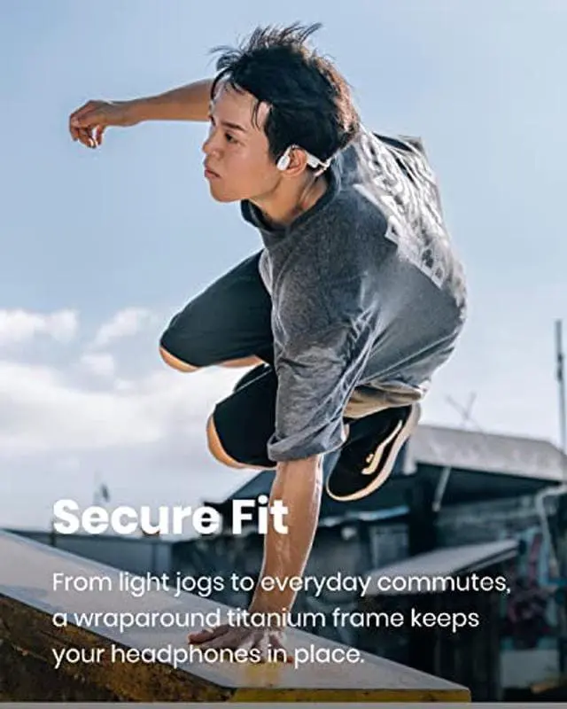 Alt view image 5 of 5 - SHOKZ (AfterShokz OpenMove - Open-Ear Bluetooth Sport Headphones - Bone Conduction Wireless Earphones - Sweatproof for Running and Workouts, with Sticker Pack