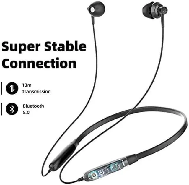 Alt view image 2 of 5 - SoundMAGIC S20BT Neckband Bluetooth Headphones Wireless Earphones HiFi Stereo in Ear Headset with Microphone Lightweight Sports Earbuds Long Playtime Stable Connection Black