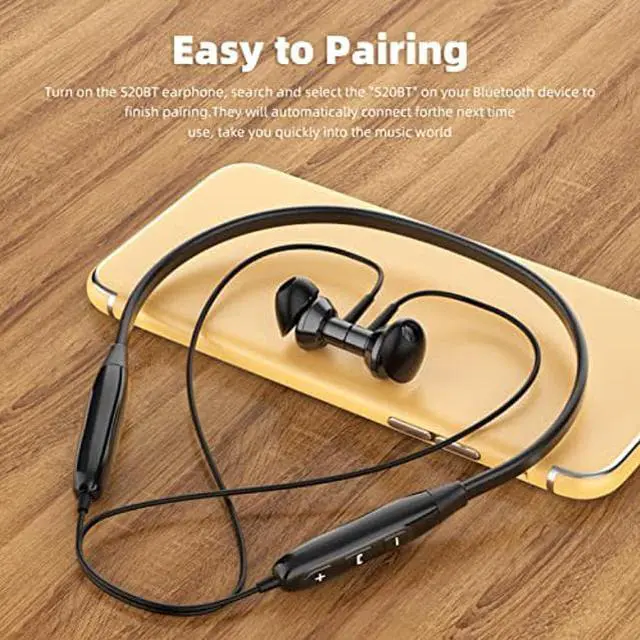 Alt view image 5 of 5 - SoundMAGIC S20BT Neckband Bluetooth Headphones Wireless Earphones HiFi Stereo in Ear Headset with Microphone Lightweight Sports Earbuds Long Playtime Stable Connection Black