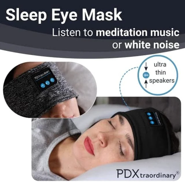 Alt view image 3 of 5 - Sleep Mask Headphones Wireless - Headphones for Sleeping - Noise Cancelling Headphones for Sleeping - Sleep Headphones Headband Headphones -Sleeping Headphones for Side Sleepers