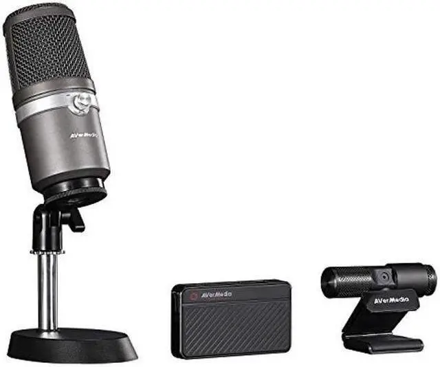 Alt view image 2 of 5 - AVerMedia Live Streamer Bundle with Capture Card, 1080p Webcam and USB Microphone Background Voice Removal. for Twitch, Mixer, YouTube (BO311)
