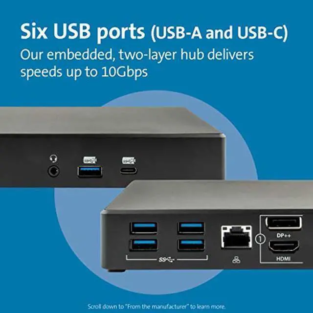 Alt view image 2 of 5 - Kensington SD4780P USB-C and Thunderbolt 3/4 Docking Station for Windows, MacBooks, Surface and Chromebooks - Dual 4K Video, 100W PD (K33620NA)