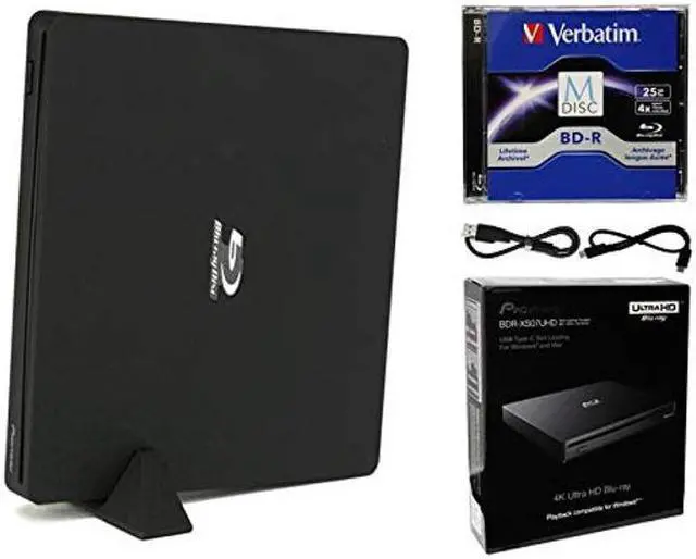 Main image of Pioneer BDR-XS07UHD Portable 6X Ultra HD 4K Blu-ray Burner External Drive Bundle with Cyberlink Software Download Installation Code, 25GB M-DISC BD-R and USB Cable - Burns CD DVD BD DL BDXL Discs