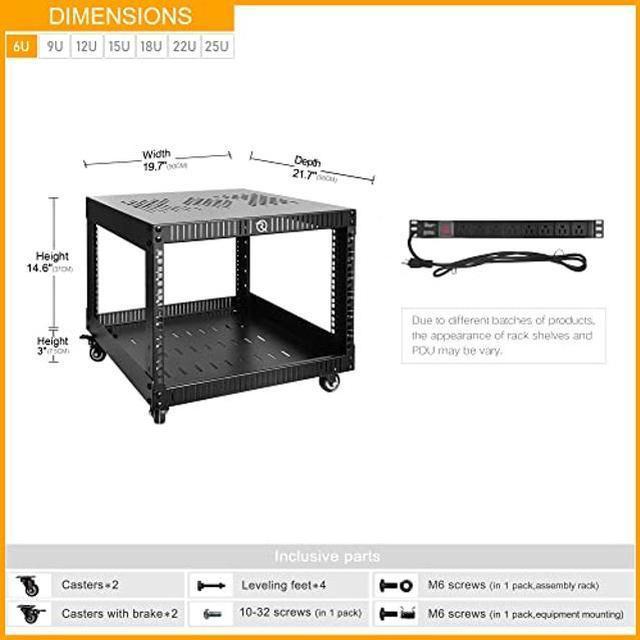 15U Network Rack with Reinforced Top & Bottom outlets Vented Plates