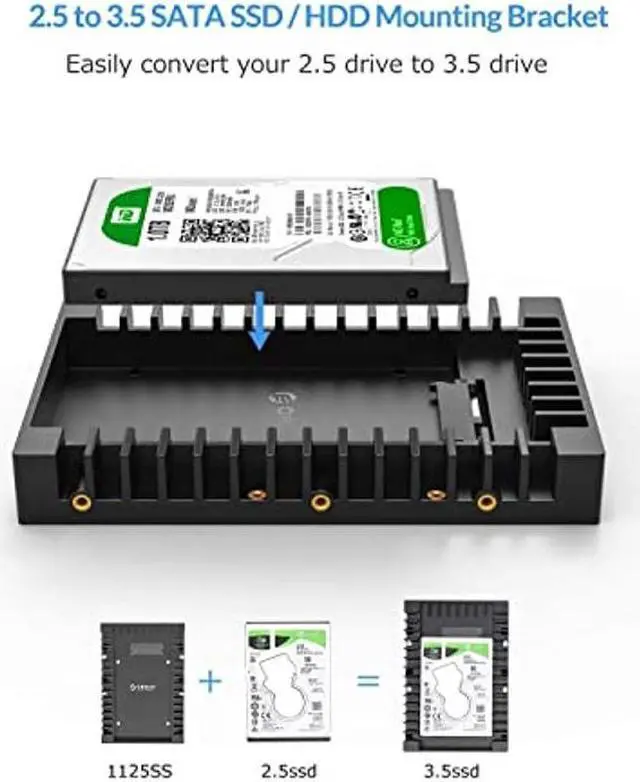 Alt view image 5 of 5 - ORICO 5 Bay External Hard Drive Enclosure USB 3.0 to SATA 3.5 inch Support 80 TB (NO RAID) with 2.5 SSD SATA to 3.5 Converter Mounting Bracket