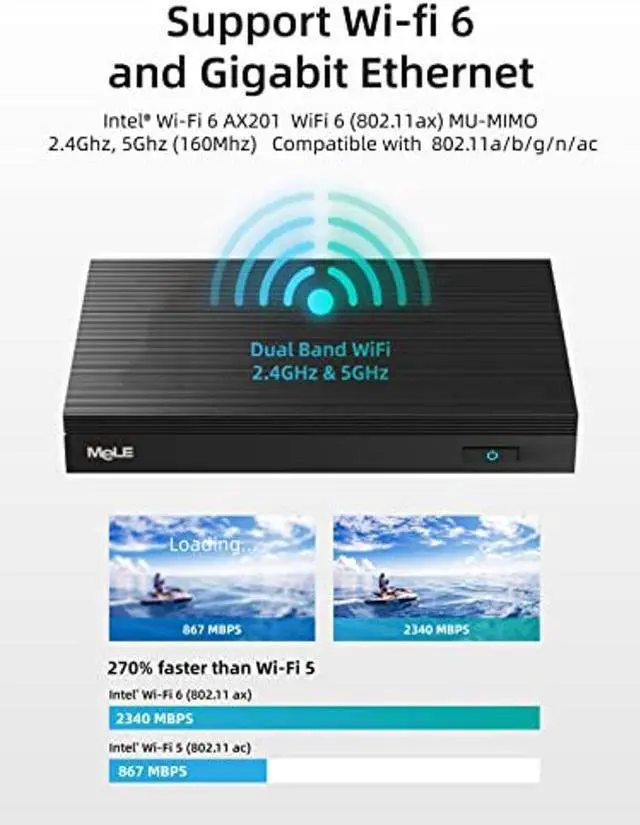 Alt view image 3 of 5 - MeLE Quieter3Q Fanless Mini PC Windows 11 pro Celeron N5105 8GB 128GB, Portable Small Desktop HDMI Wifi6 Gigabit Ethernet, Industrial IoT Micro PC Unlock Bios Auto Power on, SSD PXE VESA Mount
