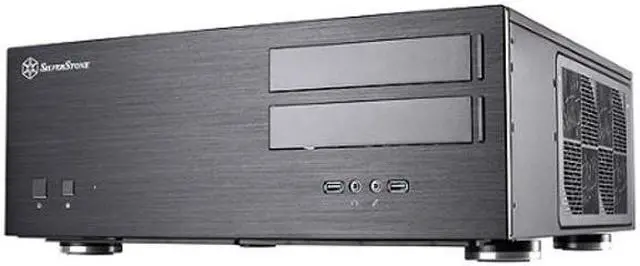 Alt view image 2 of 5 - SilverStone Technology Home Theater Computer Case with Aluminum Front Panel for E-ATX/ATX/Micro-ATX Motherboards GD08B